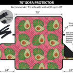 Pink Palm Leaf Avocado Print Sofa Protector