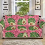 Pink Palm Leaf Avocado Print Sofa Protector