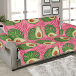 Pink Palm Leaf Avocado Print Sofa Protector