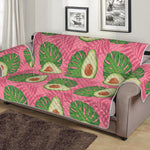 Pink Palm Leaf Avocado Print Sofa Protector