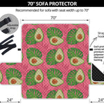 Pink Palm Leaf Avocado Print Sofa Protector