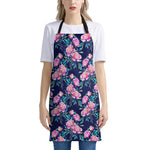 Pink Peony Floral Flower Pattern Print Apron