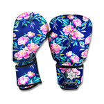 Pink Peony Floral Flower Pattern Print Boxing Gloves