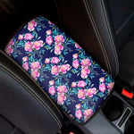 Pink Peony Floral Flower Pattern Print Car Center Console Cover