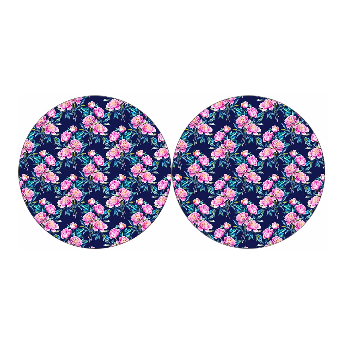 Pink Peony Floral Flower Pattern Print Car Coasters