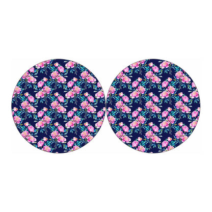 Pink Peony Floral Flower Pattern Print Car Coasters