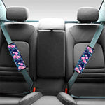 Pink Peony Floral Flower Pattern Print Car Seat Belt Covers
