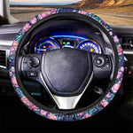 Pink Peony Floral Flower Pattern Print Car Steering Wheel Cover
