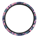 Pink Peony Floral Flower Pattern Print Car Steering Wheel Cover