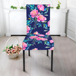 Pink Peony Floral Flower Pattern Print Dining Chair Slipcover