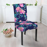 Pink Peony Floral Flower Pattern Print Dining Chair Slipcover