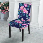 Pink Peony Floral Flower Pattern Print Dining Chair Slipcover