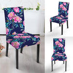 Pink Peony Floral Flower Pattern Print Dining Chair Slipcover