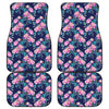 Pink Peony Floral Flower Pattern Print Front and Back Car Floor Mats