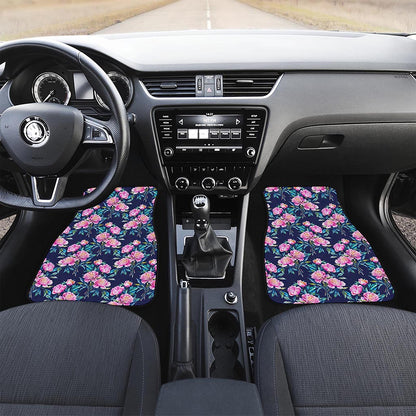Pink Peony Floral Flower Pattern Print Front Car Floor Mats