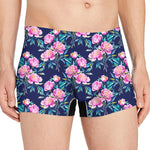 Pink Peony Floral Flower Pattern Print Men's Boxer Briefs