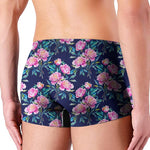 Pink Peony Floral Flower Pattern Print Men's Boxer Briefs
