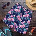 Pink Peony Floral Flower Pattern Print Men's Shorts