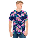 Pink Peony Floral Flower Pattern Print Men's T-Shirt