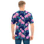Pink Peony Floral Flower Pattern Print Men's T-Shirt