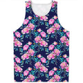 Pink Peony Floral Flower Pattern Print Men's Tank Top