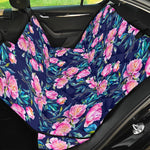 Pink Peony Floral Flower Pattern Print Pet Car Back Seat Cover