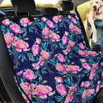 Pink Peony Floral Flower Pattern Print Pet Car Back Seat Cover