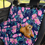 Pink Peony Floral Flower Pattern Print Pet Car Back Seat Cover