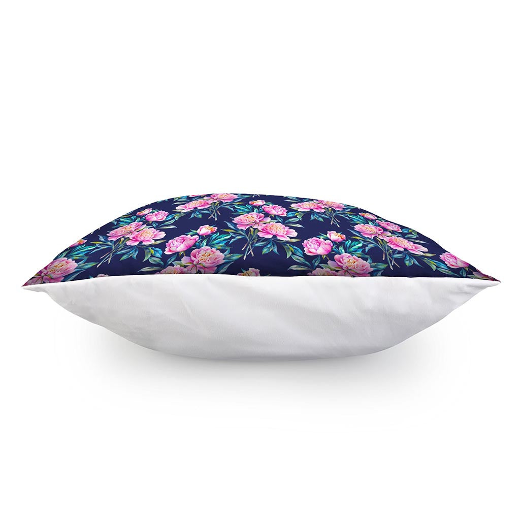 Pink Peony Floral Flower Pattern Print Pillow Cover