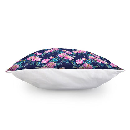 Pink Peony Floral Flower Pattern Print Pillow Cover
