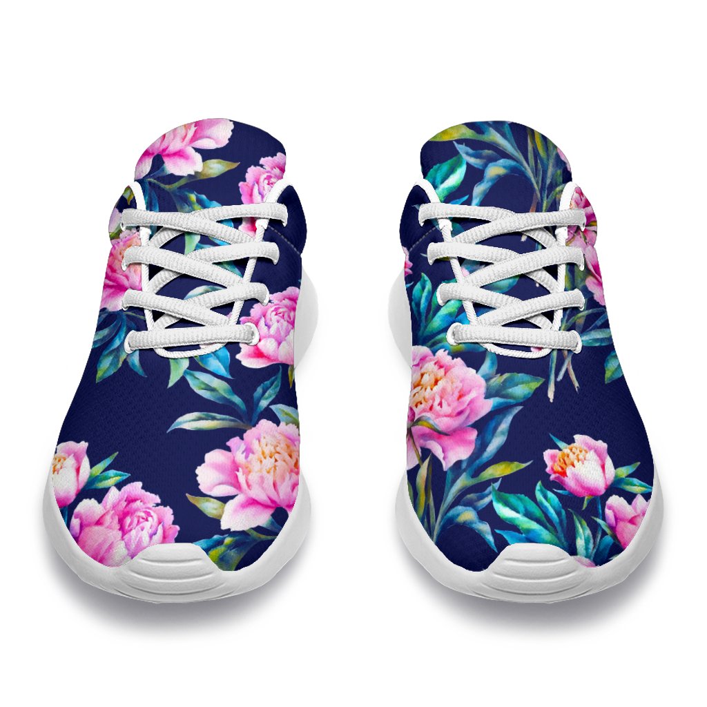 Pink Peony Floral Flower Pattern Print Sport Shoes GearFrost