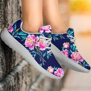 Pink Peony Floral Flower Pattern Print Sport Shoes GearFrost