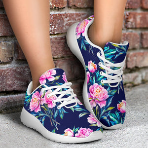 Pink Peony Floral Flower Pattern Print Sport Shoes GearFrost