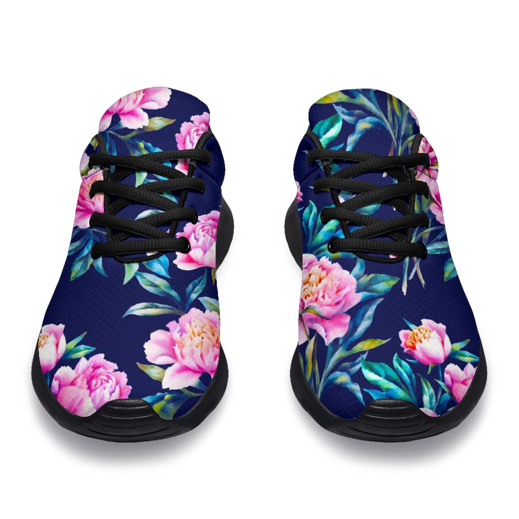 Pink Peony Floral Flower Pattern Print Sport Shoes GearFrost