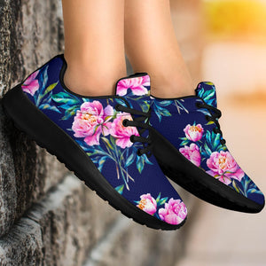 Pink Peony Floral Flower Pattern Print Sport Shoes GearFrost