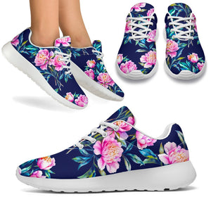 Pink Peony Floral Flower Pattern Print Sport Shoes GearFrost