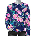 Pink Peony Floral Flower Pattern Print Women's Crewneck Sweatshirt GearFrost