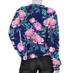 Pink Peony Floral Flower Pattern Print Women's Crewneck Sweatshirt GearFrost