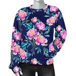Pink Peony Floral Flower Pattern Print Women's Crewneck Sweatshirt GearFrost