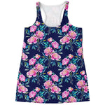 Pink Peony Floral Flower Pattern Print Women's Racerback Tank Top