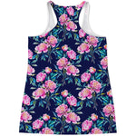 Pink Peony Floral Flower Pattern Print Women's Racerback Tank Top