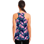 Pink Peony Floral Flower Pattern Print Women's Racerback Tank Top