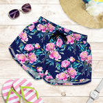 Pink Peony Floral Flower Pattern Print Women's Shorts