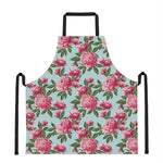 Pink Peony Pattern Print Apron