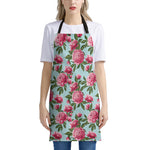 Pink Peony Pattern Print Apron