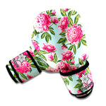 Pink Peony Pattern Print Boxing Gloves