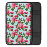 Pink Peony Pattern Print Car Center Console Cover