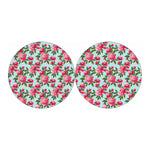 Pink Peony Pattern Print Car Coasters