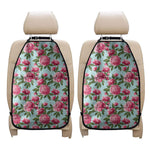 Pink Peony Pattern Print Car Seat Organizers