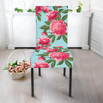 Pink Peony Pattern Print Dining Chair Slipcover